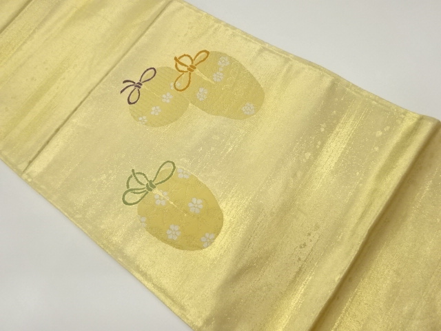 仕覆に花模様織出し袋帯